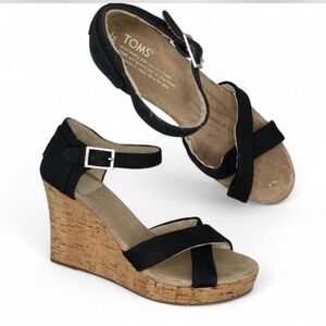 Toms Womens Sienna Wedge Espadrille Sandals size 8